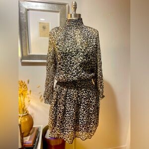 VELVET BY GRAHAM & SPENCER ANTHROPOLOGIE ANIMAL PRINT DRESS medium-